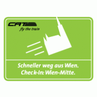 CAT fly the train Schneller weg aus Wien Logo Vector Download